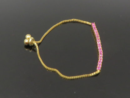 Gold Over 925 Silver  Cubic Zirconia Adjustable Child Box Chain Bracelet BT1106