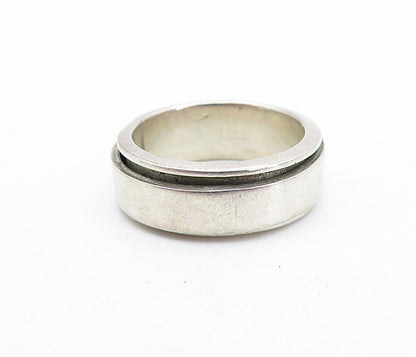 MEXICO 925 Sterling Silver  Vintage Minimalist Smooth Spinner Ring Sz 6 RG5955