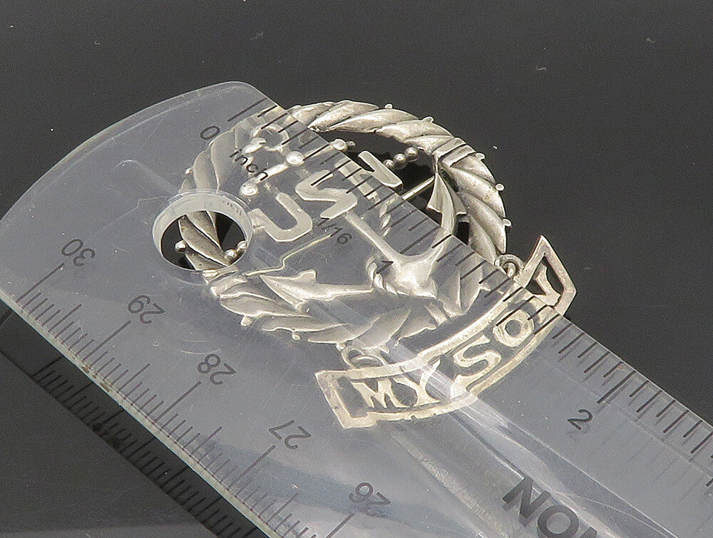 925 Sterling Silver  Vintage United States Navy My Son Brooch Pin  BP9281