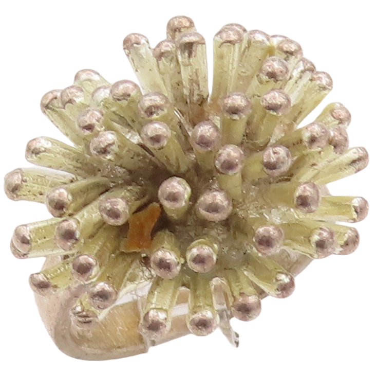 925 Sterling Silver Vintage Ring Solid Spikey Flower Design Sz 8.5 RG28953