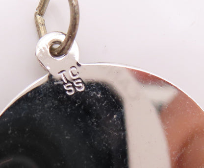 925 Sterling Silver Vintage Pendant  Designer Carved Crowned B 5 Coin  PT23925