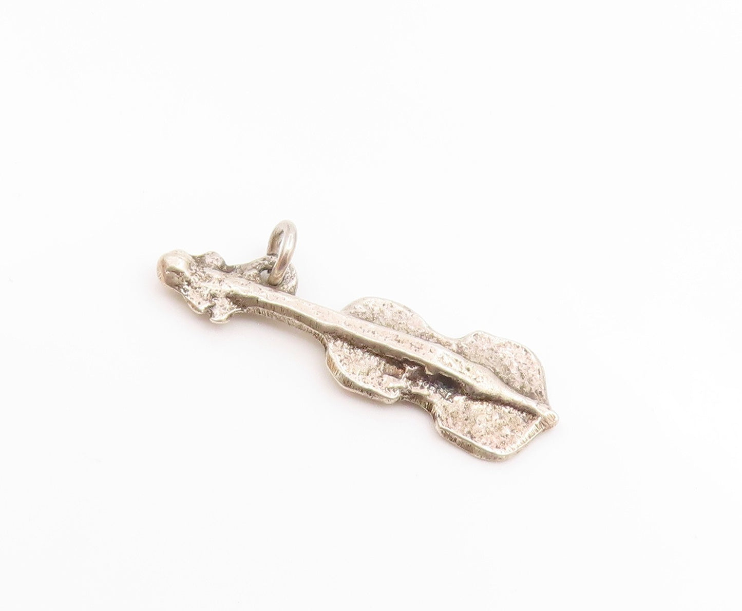 925 Sterling Silver  Vintage Petite Shiny Cello Instrument Pendant  PT15983