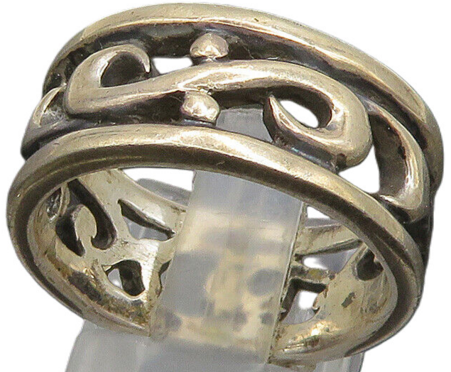 925 Sterling Silver  Vintage Vine Swirl Eternity Band Ring Sz 8.5  RG24416