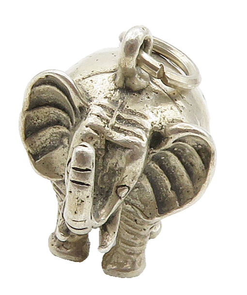 925 Sterling Silver  Vintage Hollow Elephant Animal Motif Pendant  PT12534