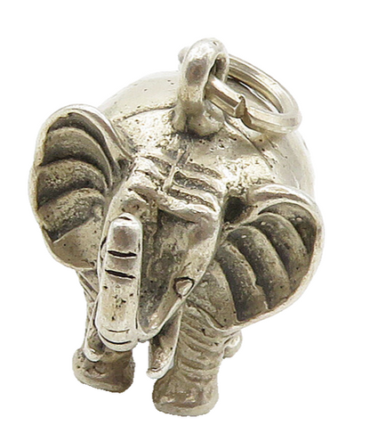 925 Sterling Silver  Vintage Hollow Elephant Animal Motif Pendant  PT12534