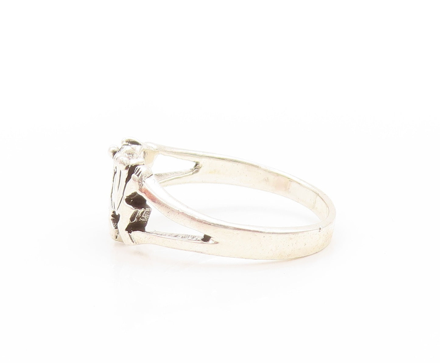 925 Sterling Silver Vintage Ring Designer Jumping Frogs Cutout  Sz 9  RG32865