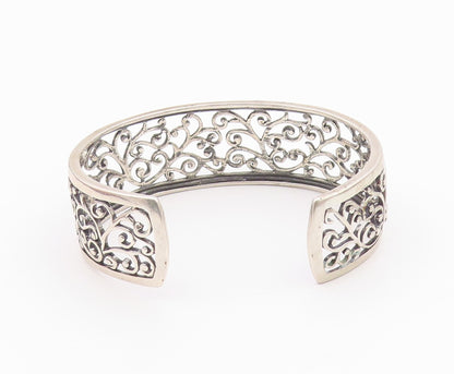 ROSS SIMON 925 Sterling Silver  Vintage Shiny Swirl Vine Cuff Bracelet  BT8859