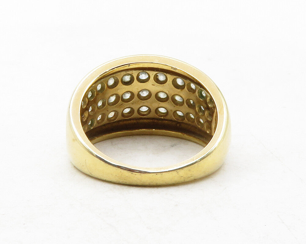 ROSS SIMON 925 Silver  White Topaz Gold Plated Tapered Band Ring Sz 7  RG12616