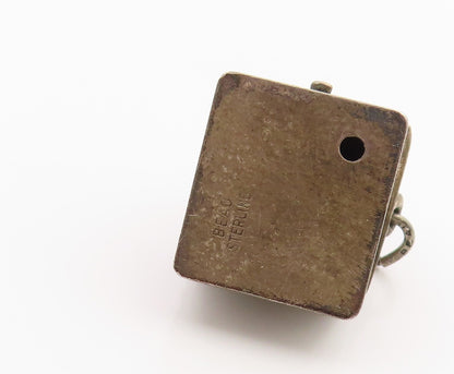 925 Sterling Silver Vintage Pendant BEAU Miniature Coffee Grinder Charm  PT26266