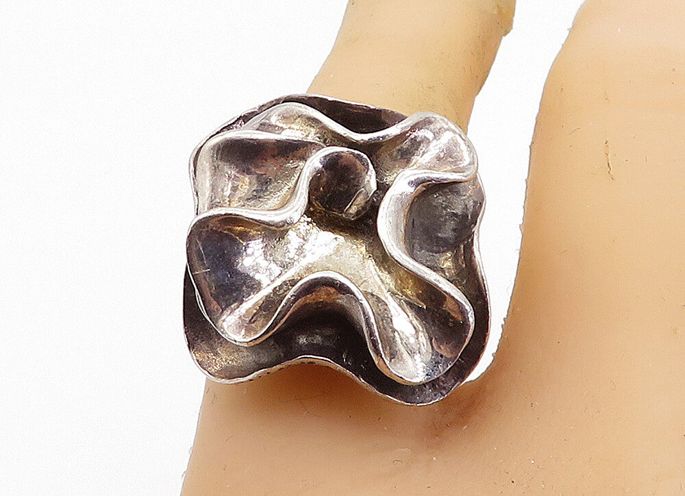 SILPADA 925 Silver  Vintage Dark Tone Sculpted Cocktail Ring Sz 8  RG7046