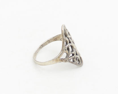 925 Sterling Silver  Vintage Shiny Interlaced Design Band Ring Sz 5.5  RG18654
