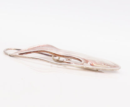 925 Sterling Silver Vintage Brooch Pin Modernist Designer Cutout  BP11247