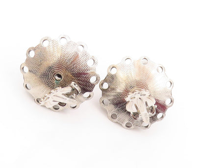 925 Sterling Silver Vintage Earrings FREIRICH Dark Tone Beaded Design  EG13330