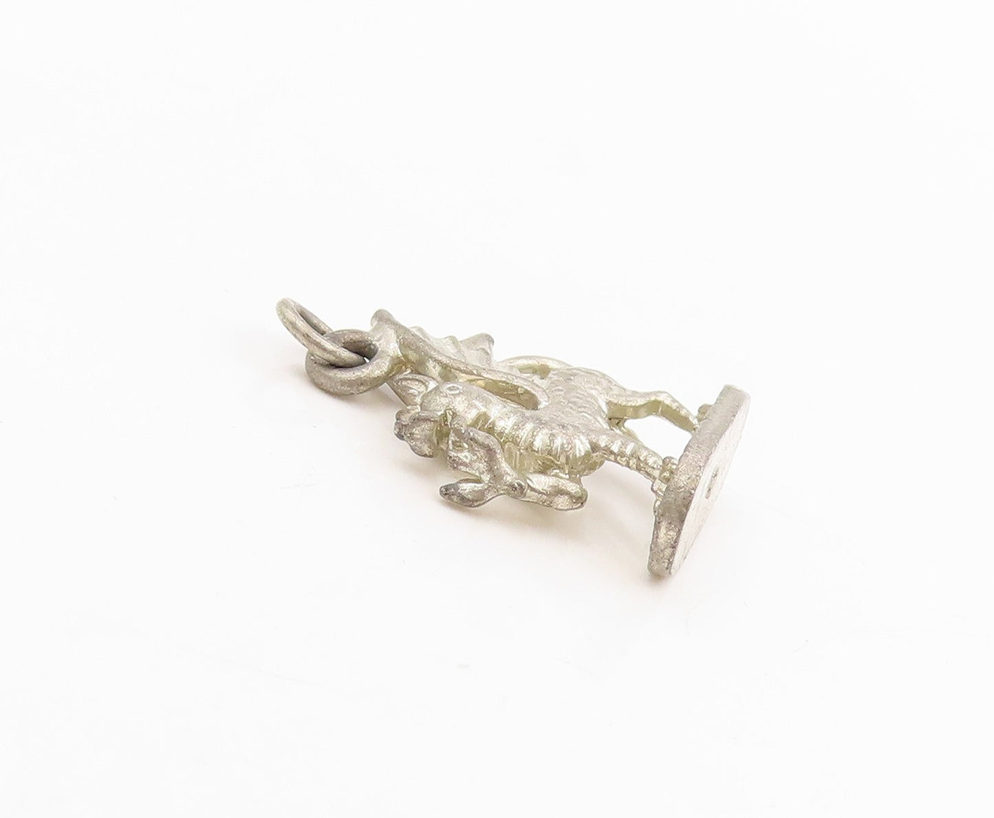 925 Sterling Silver Vintage Pendant Etched Welsh Dragon Of Wales Charm  PT25262