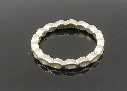 PANDORA 925 Sterling Silver  Vintage Shiny Fluted Band Ring Sz 8.5  RG21887