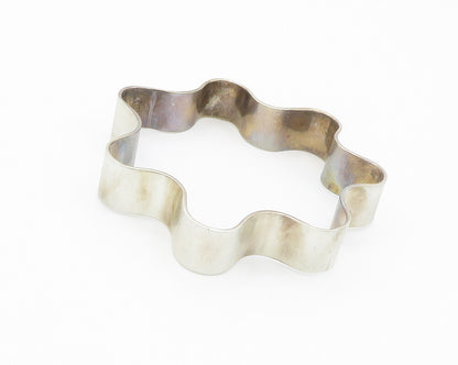 SUSAN CUMMINGS 925 Sterling Silver  Vintage Smooth Wavy Bangle Bracelet BT5664