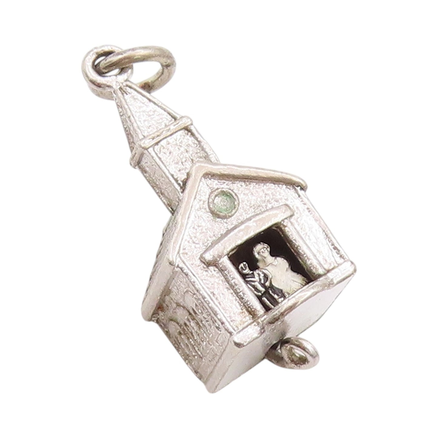 925 Sterling Silver Vintage Pendant 3D Wedding Couple House (MOVES) PT24674