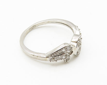 925 Sterling Silver  Topaz Moon & Shooting Star Motif Band Ring Sz 7  RG10346
