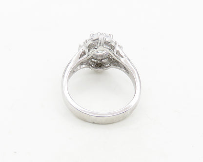 925 Sterling Silver  Vintage Sparkling Cubic Zirconia Band Ring Sz 8.5 RG19880