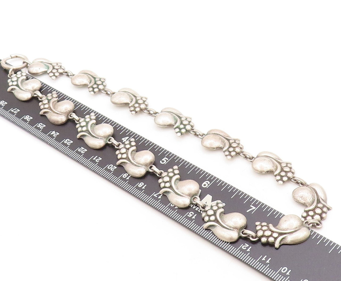 925 Sterling Silver Vintage Necklace VIKINGCRAFT Carved Designer Mangoes  NE4415