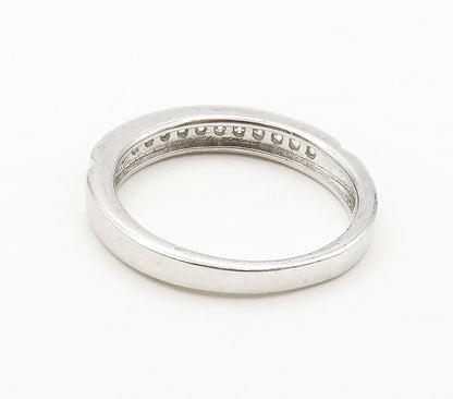 925 Sterling Silver  Sparkling Cubic Zirconia Smooth Band Ring Sz 6.5  RG15932