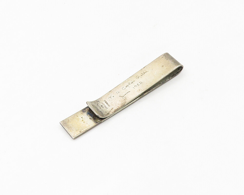 SAMUEL HIZME 925 Sterling Silver  Vintage Jacob Hebrew Tie Clip  TR2393