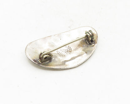 MEXICO 925 Sterling Silver  Vintage Abalone Dolphin Fish Brooch Pin  BP3842