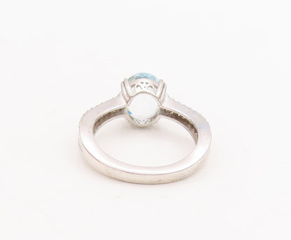 925 Sterling Silver Vintage Ring Split Band Two Tone Topaz  Sz 7  RG29209
