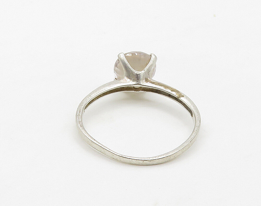 925 Sterling Silver  Cubic Zirconia Minimalist Solitaire Ring Sz 8  RG16193