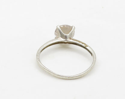 925 Sterling Silver  Cubic Zirconia Minimalist Solitaire Ring Sz 8  RG16193