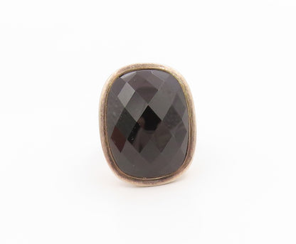 925 Sterling Silver Vintage Ring SCOTT KAY Faceted Onyx Band  Sz 7.5  RG36064