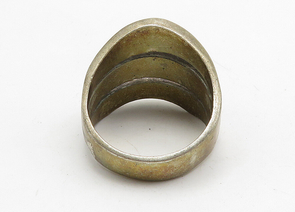 MEXICO 925 Sterling Silver  Vintage Dark Tone Split Band Ring Sz 9  RG10482