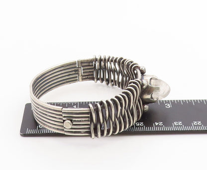 925 Sterling Silver Vintage Bracelet LOS BALLESTEROS MEXICO Quartz Cuff  BT11997