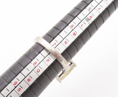 925 Sterling Silver Vintage Ring Real Quartz Large Statement Band  Sz 7  RG34827