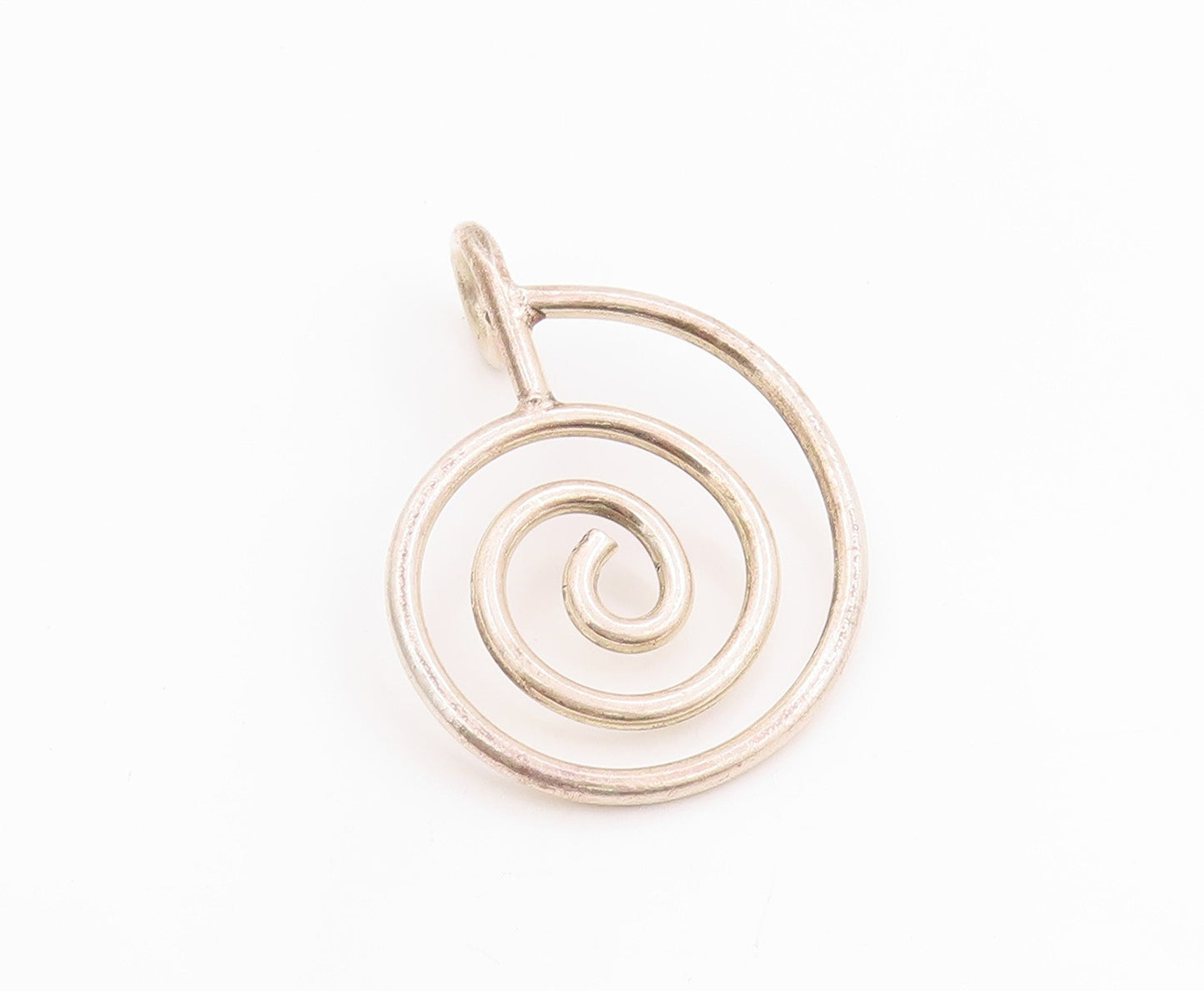 925 Sterling Silver Vintage Pendant Modernist Spiral Cut Out Design  PT24945