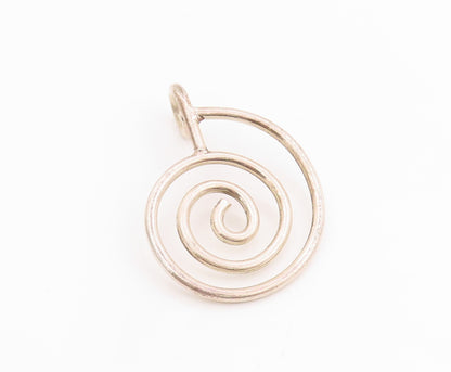 925 Sterling Silver Vintage Pendant Modernist Spiral Cut Out Design  PT24945