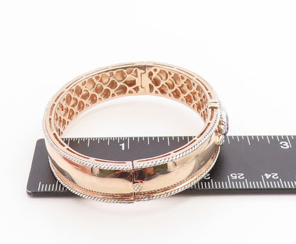 925 Sterling Silver Vintage Bracelet Gold Plated Amethyst Bangle  BT12005