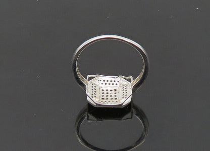 925 Sterling Silver  Vintage Genuine Diamonds Shiny Band Ring Sz 6.5  RG21132