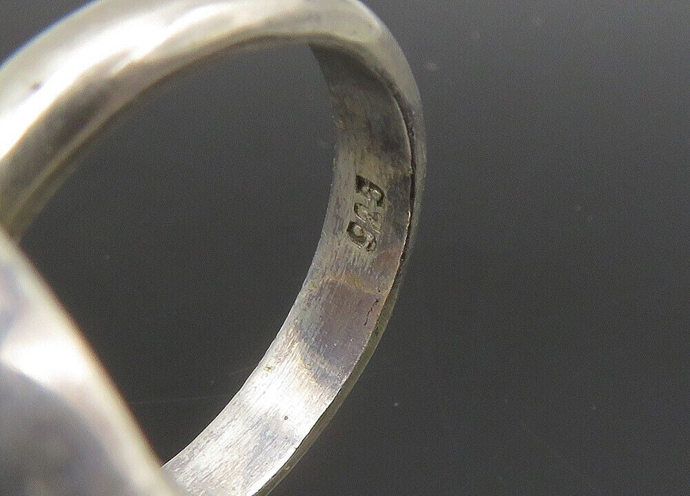 925 Sterling Silver Vintage Cabochon Cut Amber Cocktail Ring  Sz 6  RG22150