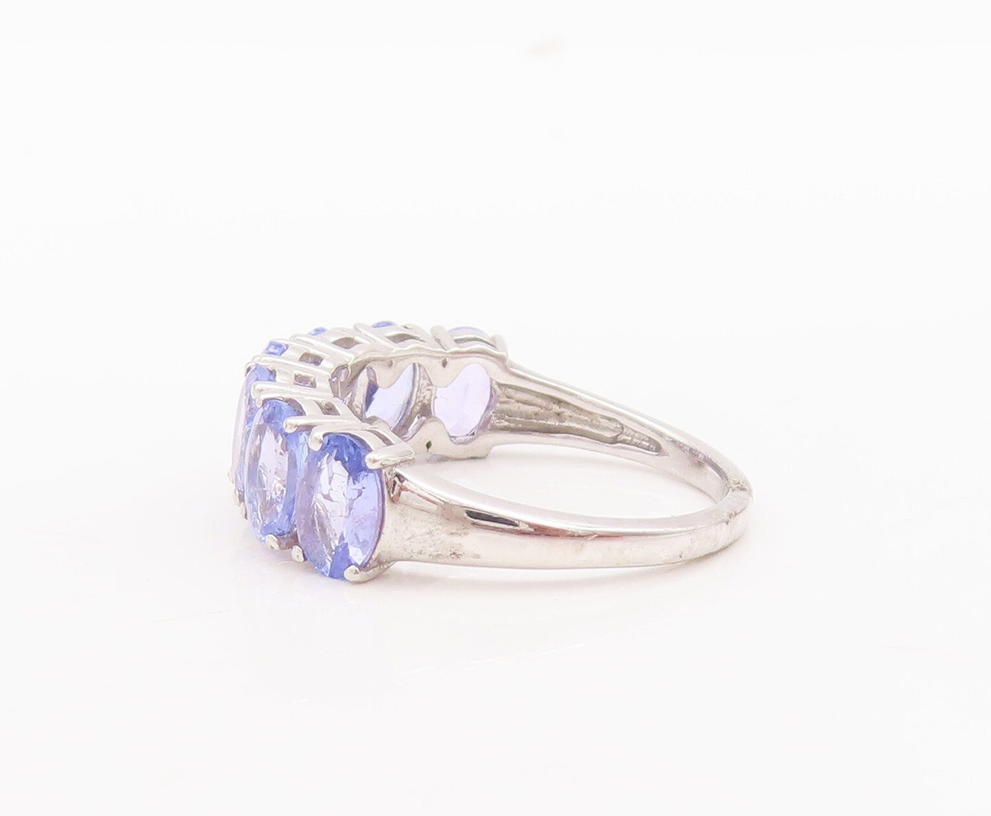 925 Sterling Silver Vintage Ring Oval Cut Tanzanite Band  Sz 7  RG29749