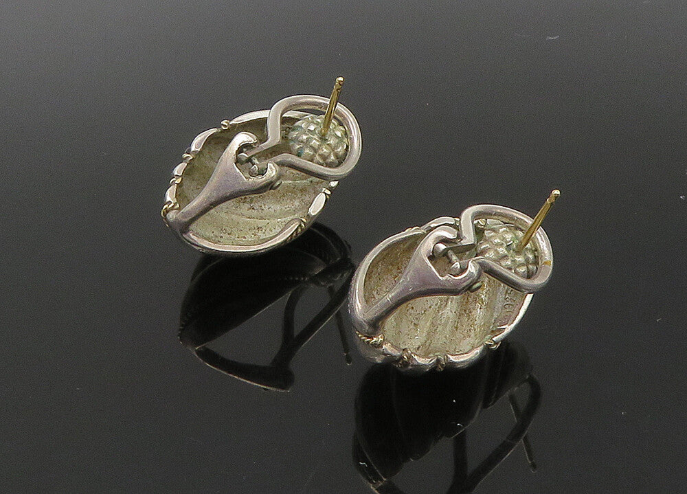 TIFFANY & CO. 925 Silver & 14K GOLD  Vintage Flute Twist Drop Earrings EG11161
