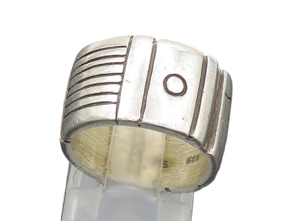 DESIGNER 925 Sterling Silver  Vintage Patterned Band Ring Sz 5.5  RG20888