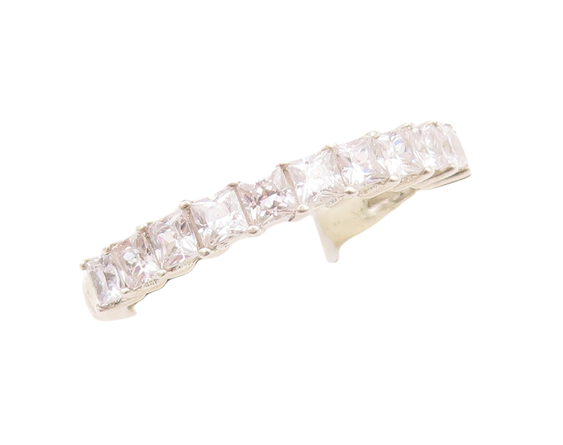 925 Sterling Silver Vintage Ring Minimalist Topaz Band  Sz 7  RG29469