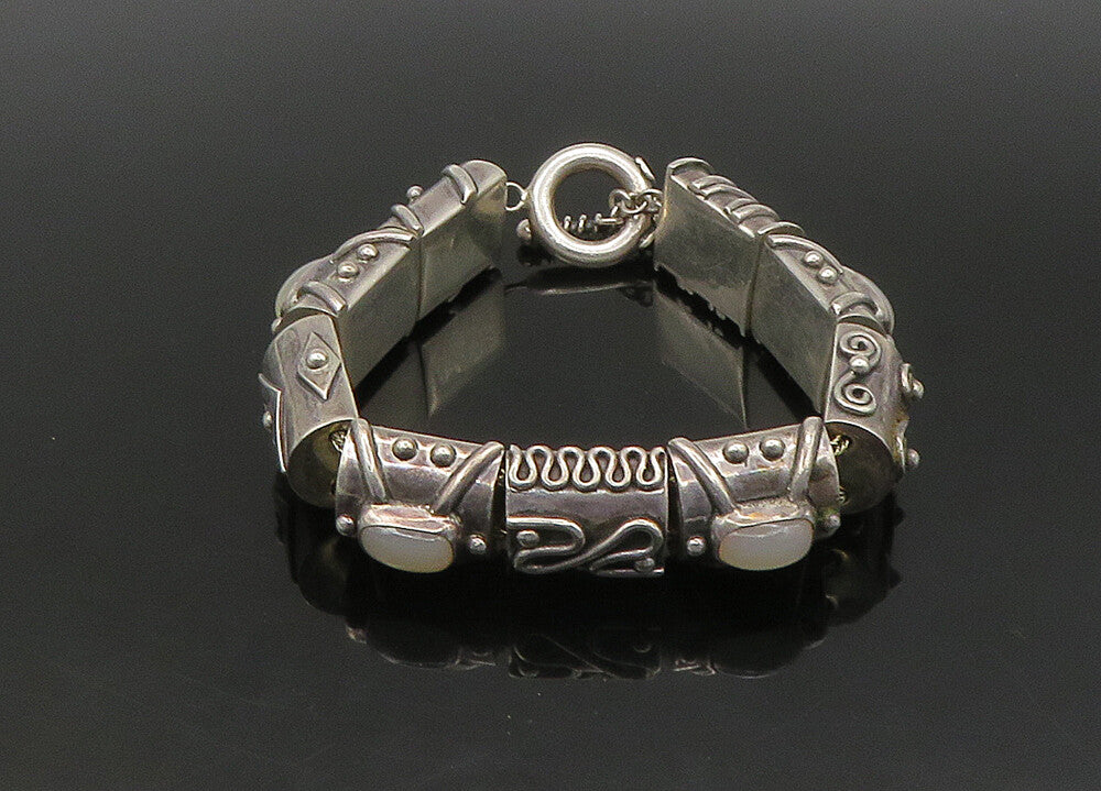 DEBORAH ARMSTRONG 925 Sterling Silver Vintage Real Gemstone Bracelet  BT8958