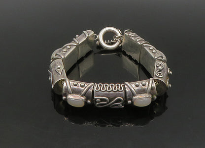 DEBORAH ARMSTRONG 925 Sterling Silver Vintage Real Gemstone Bracelet  BT8958