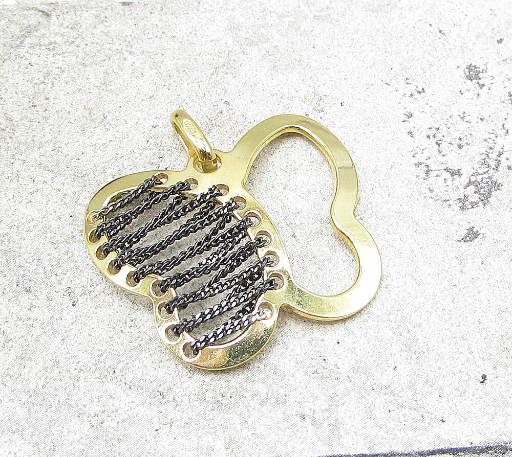 Gold Over 925 Sterling Silver Chain Wired Butterfly Drop Pendant PT1401