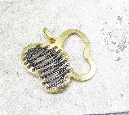 Gold Over 925 Sterling Silver Chain Wired Butterfly Drop Pendant PT1401