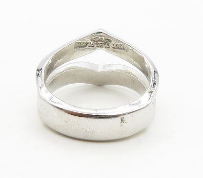 CLARK & COOMBS 925 Silver  Cubic Zirconia Pointed Split Band Ring Sz 7 RG15777