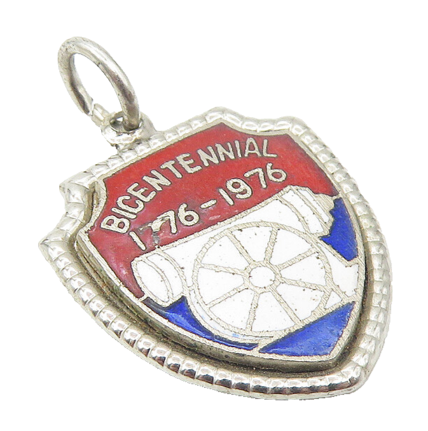 925 Sterling Silver Vintage Enamel Bicentennial 17761976 Pendant PT9252
