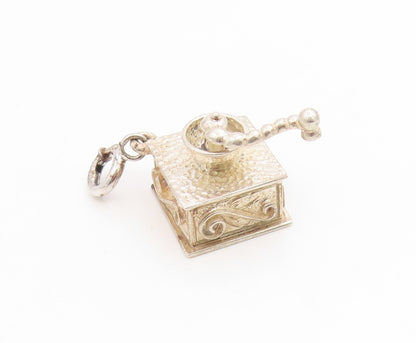 925 Sterling Silver Vintage Pendant Miniature Coffee Grinder Charm  PT25931